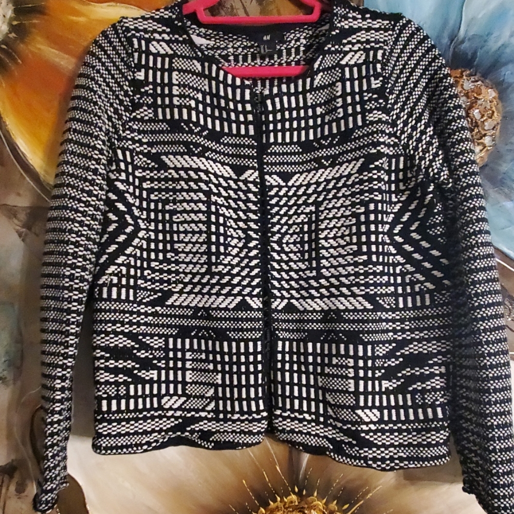 H&M Jacket M white and black